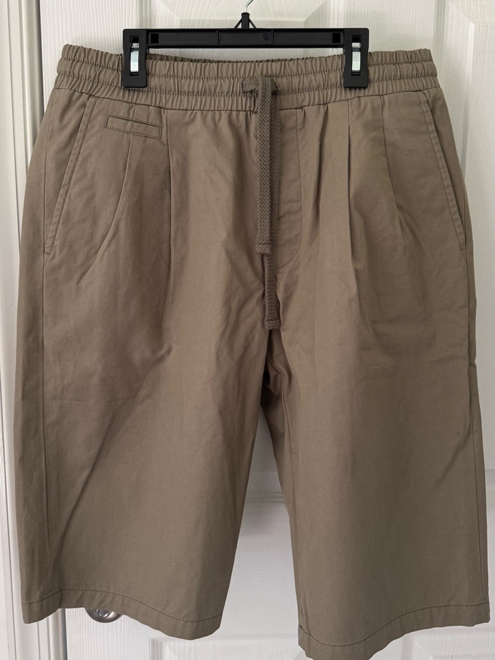 Dolce & Gabbana Tan Pleated Drawstring Chino Shorts